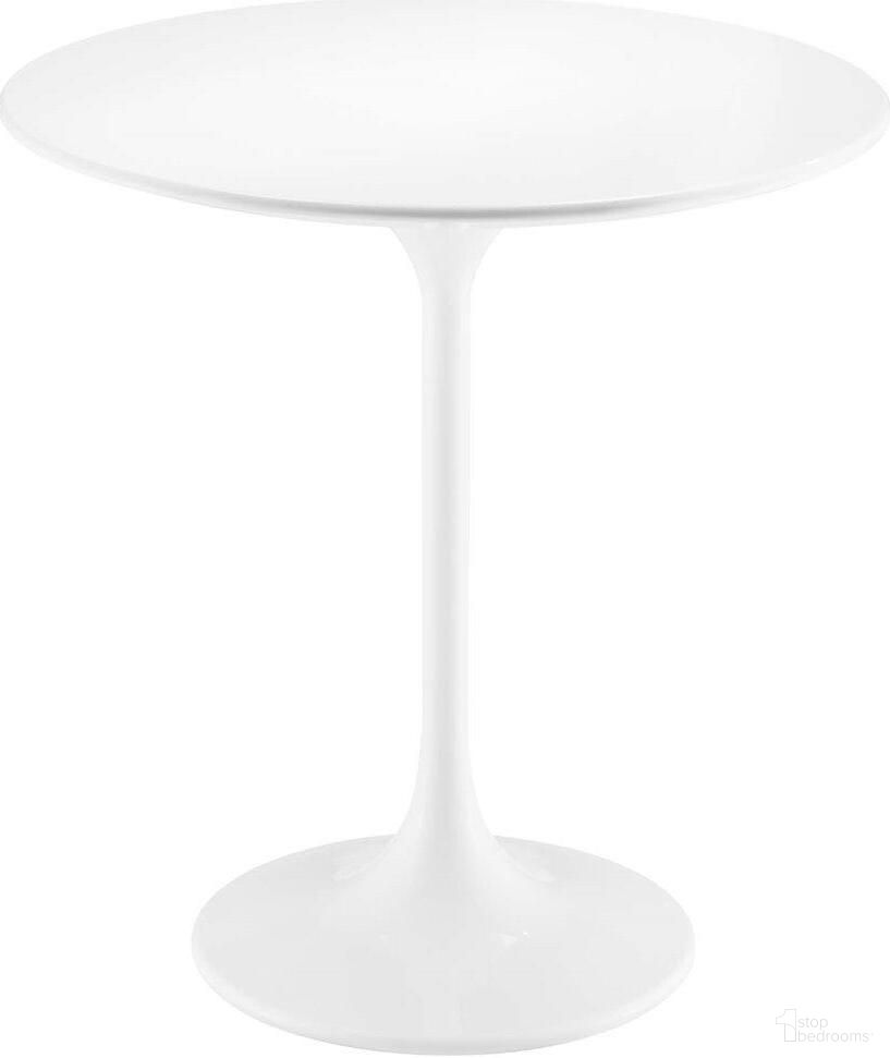 Lippa 20 Inch Round Side Table In White