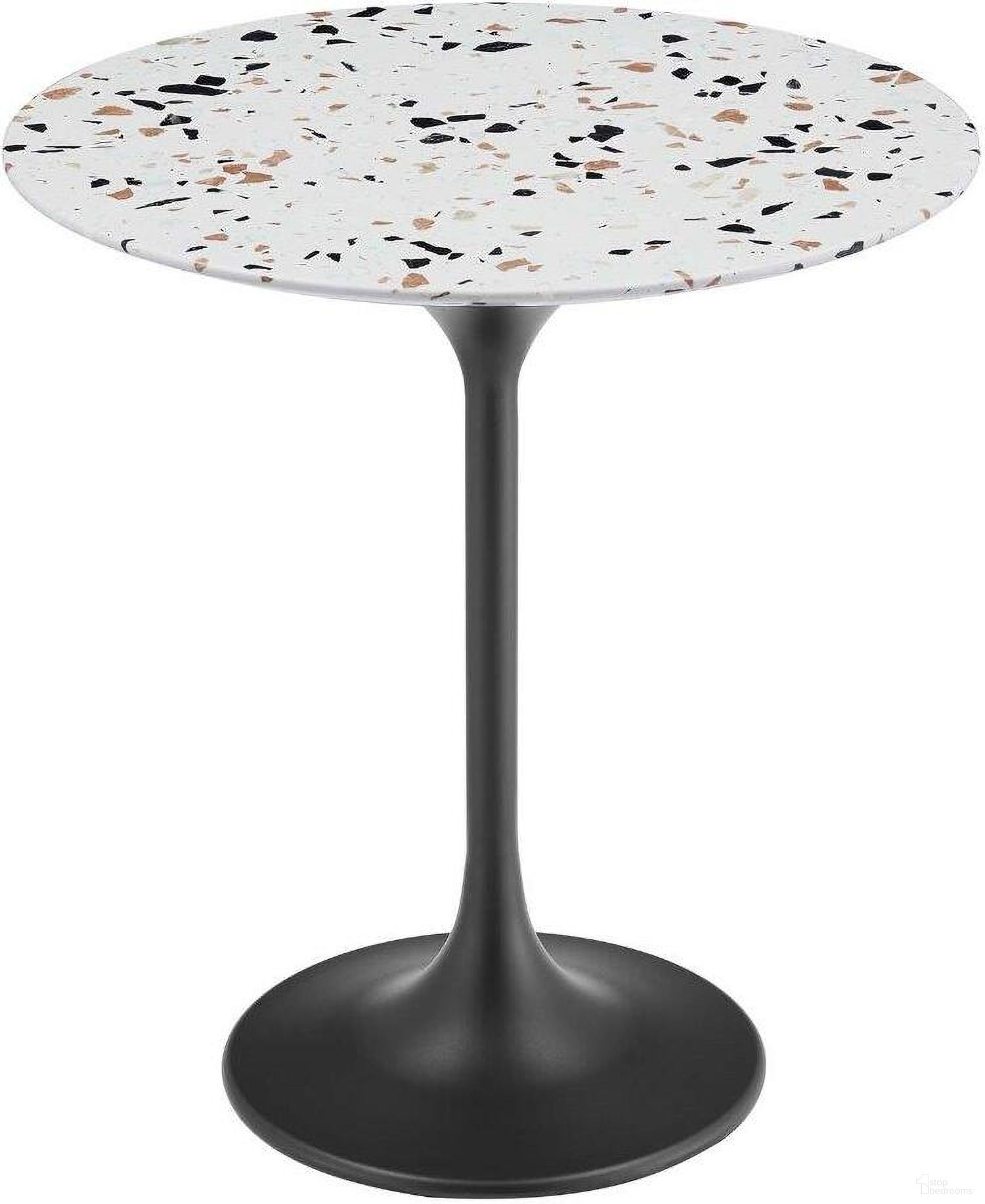 The appearance of Lippa 20 Inch Round Terrazzo Side Table designed by Modway in the modern / contemporary interior design. This black piece of furniture was selected by 1StopBedrooms from Lippa Collection to add a touch of cosiness and style into your home. Sku: EEI-4564-TOP;EEI-4775-BLK-BASE. Material: Iron.