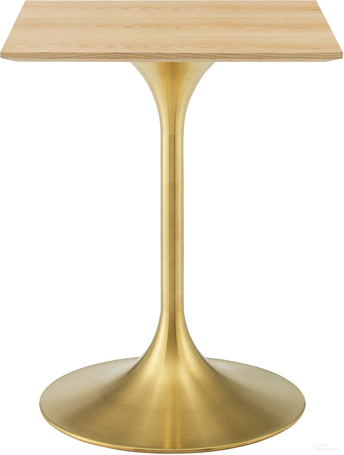 Lippa 24 Inch Square Wood Dining Table In Natural and Gold