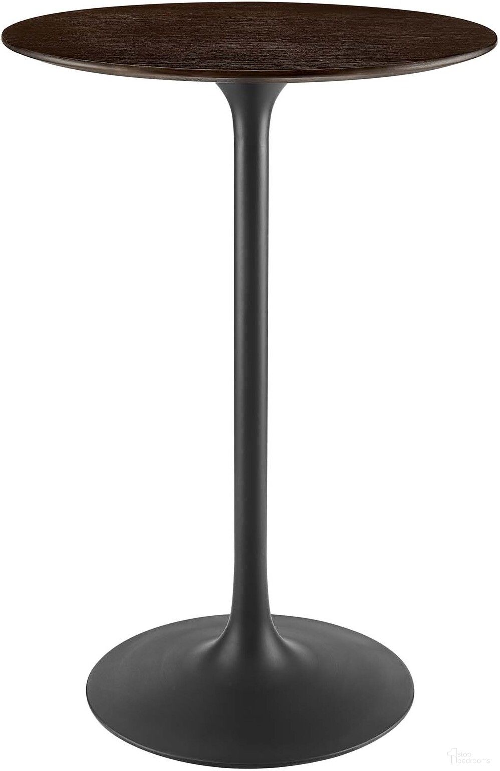 Lippa 28 Inch Wood Bar Table In Walnut and Black