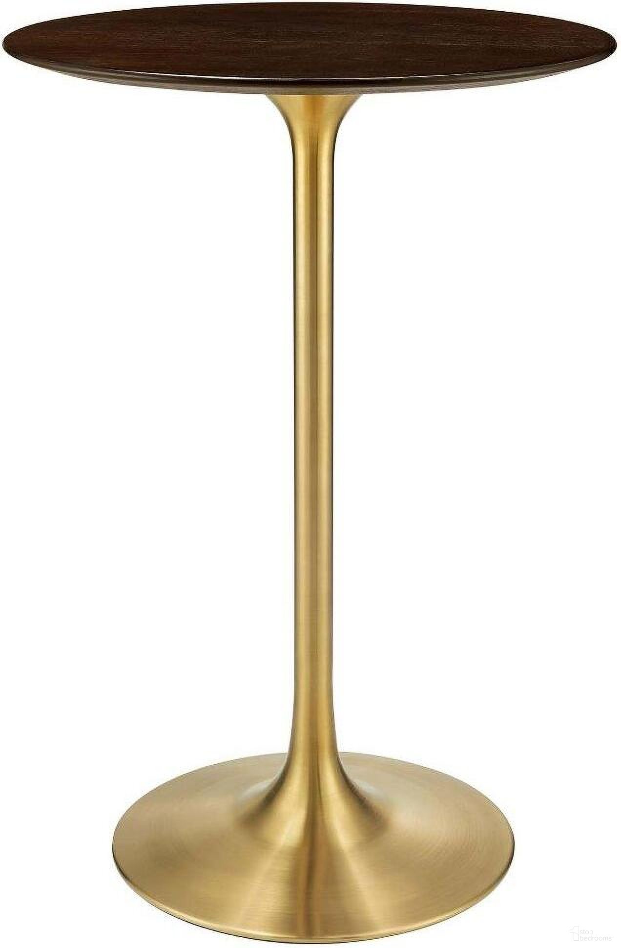 Lippa 28 Inch Wood Bar Table In Walnut
