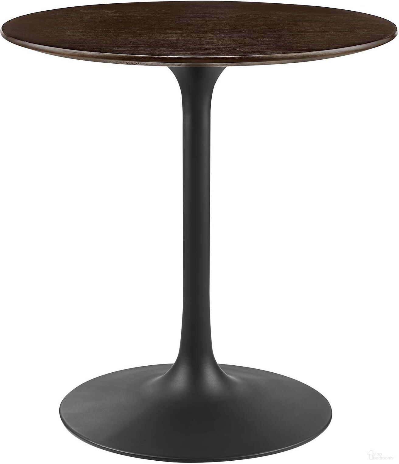 Lippa 28 Inch Wood Dining Table In Walnut and Black