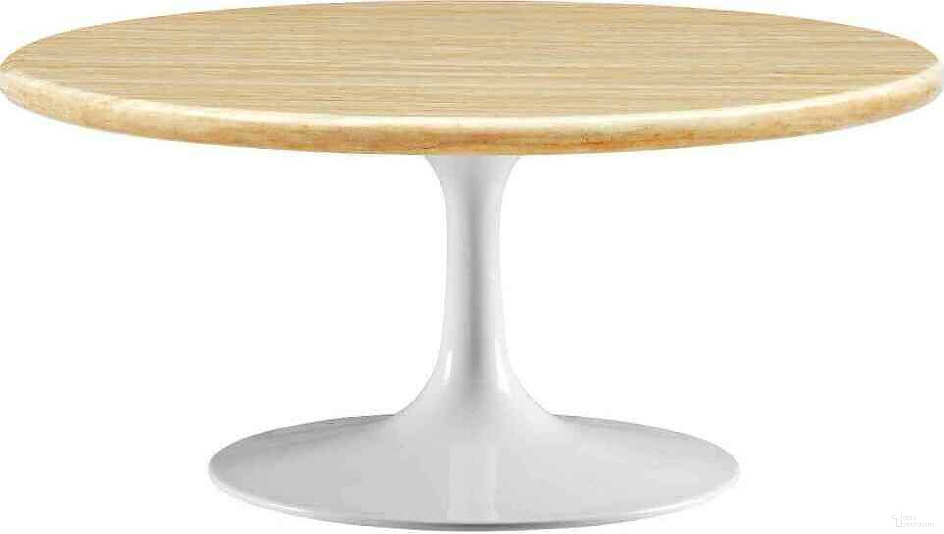 Lippa 36 Inch Artificial Round Coffee Table In White