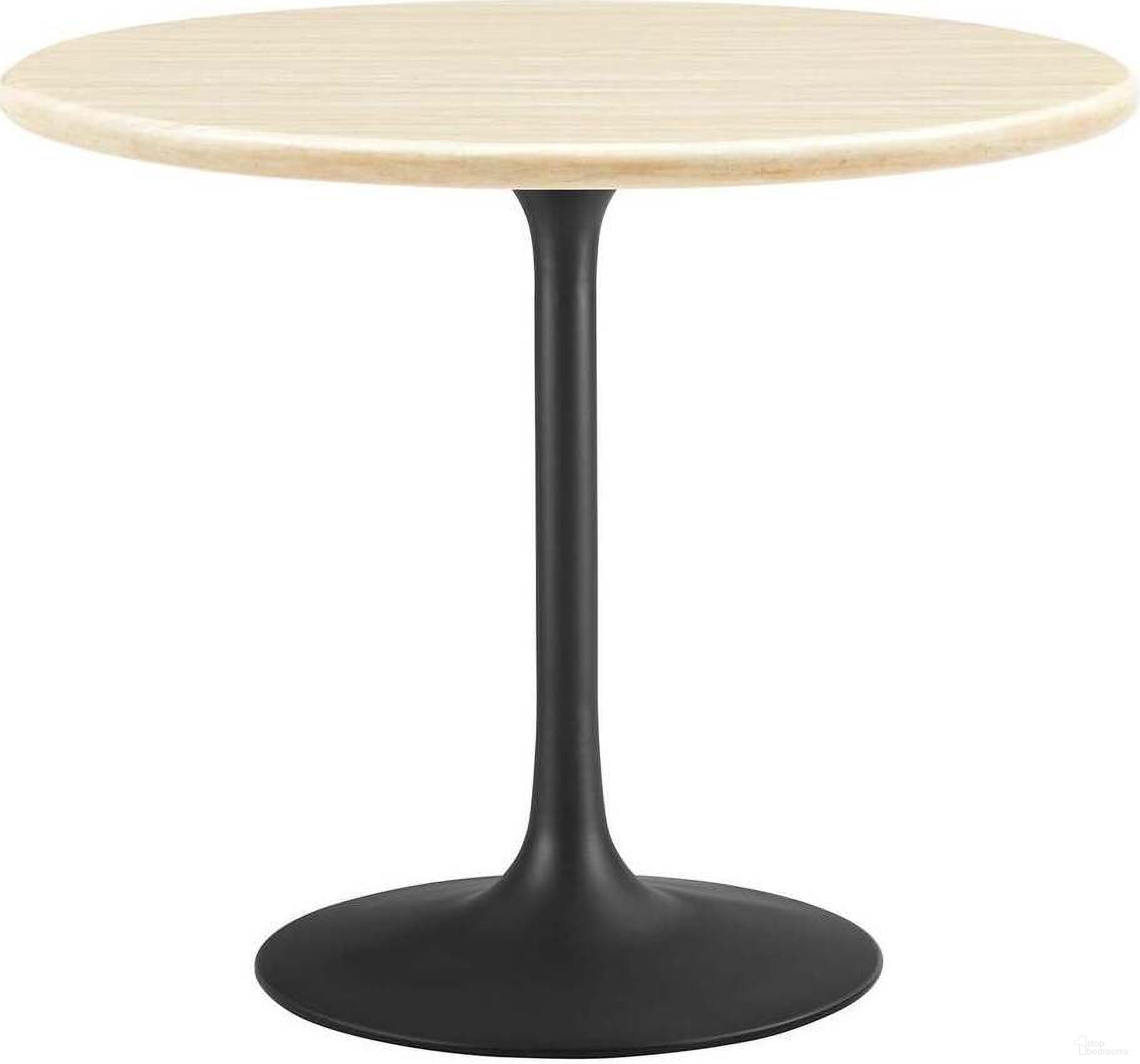 The appearance of Lippa 36 Inch Artificial Round Dining Table In Black designed by Modway in the modern / contemporary interior design. This black piece of furniture  was selected by 1StopBedrooms from Lippa Collection to add a touch of cosiness and style into your home. Sku: EEI-3447-BLK-BASE;EEI-6655-TRA-TOP. Table Base Style: Pedestal. Table Top Shape: Round. Material: Wood. Size: 36".