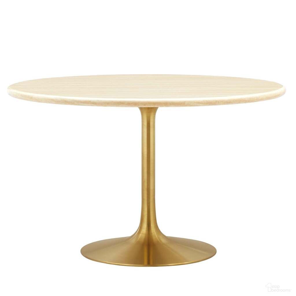 Lippa 48 Inch Artificial Round Dining Table In Gold