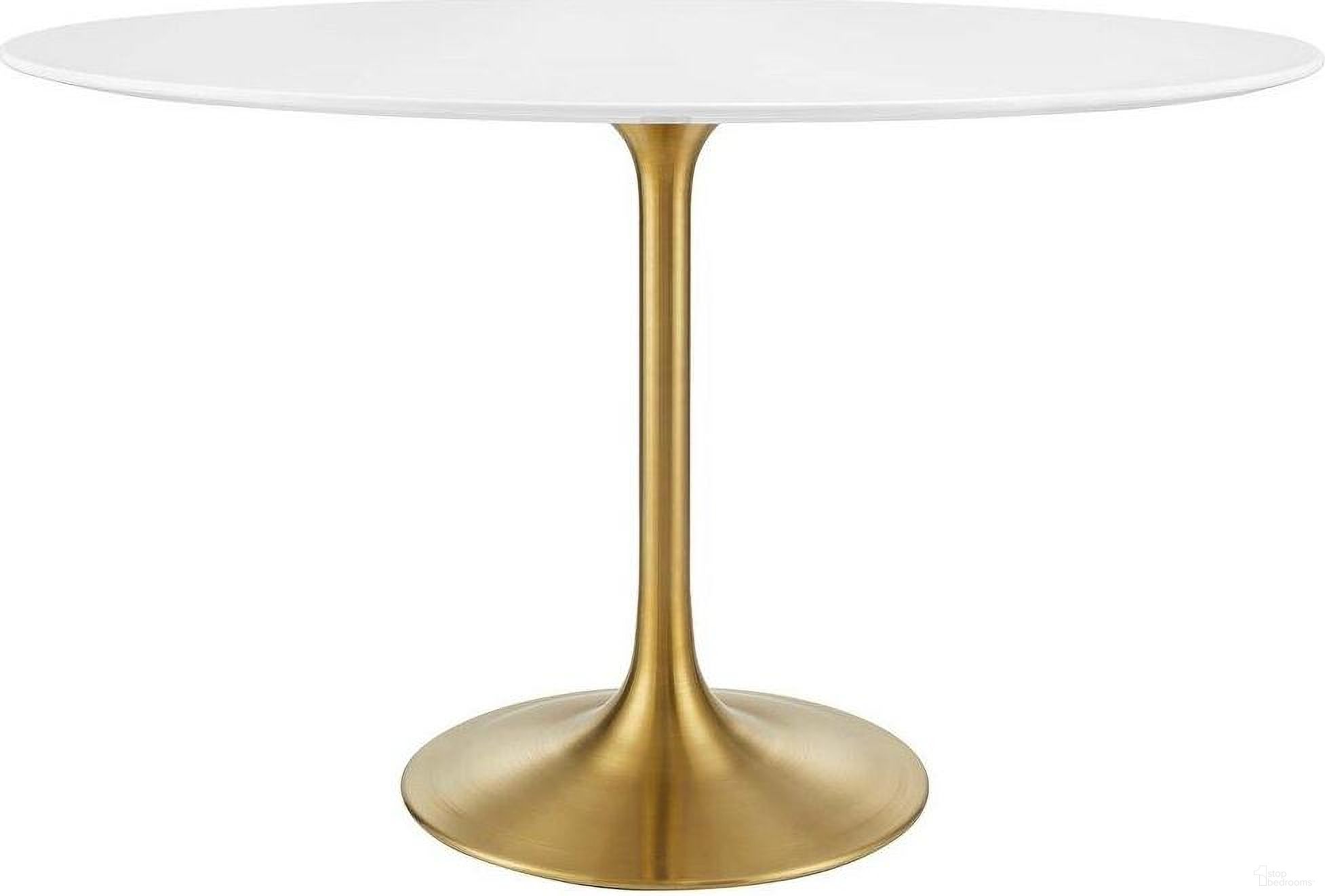 Lippa 48 Inch Oval Wood Dining Table In Gold White