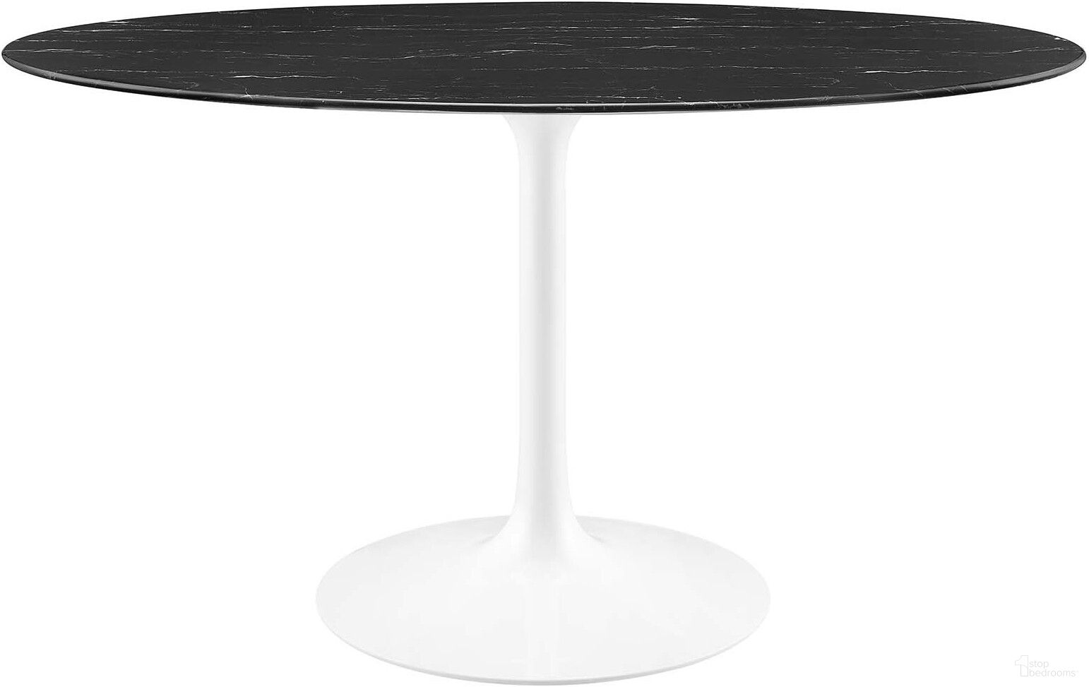 Lippa 54 Inch Artificial Marble Dining Table EEI-5185-WHI-BLK