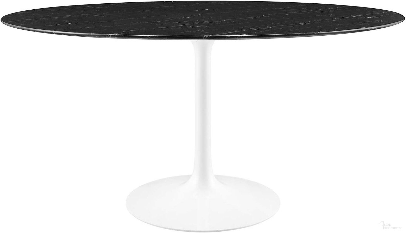 The appearance of Lippa 60 Inch Artificial Marble Dining Table EEI-5184-WHI-BLK designed by Modway in the modern / contemporary interior design. This white black piece of furniture was selected by 1StopBedrooms from Lippa Collection to add a touch of cosiness and style into your home. Sku: EEI-1113-BASE;EEI-4066-BLK-TOP. Table Base Style: Pedestal. Table Top Shape: Round. Material: MDF. Size: 60".
