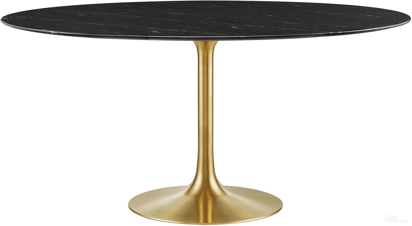 Lippa 60 Inch Artificial Marble Dining Table In Black and Gold
