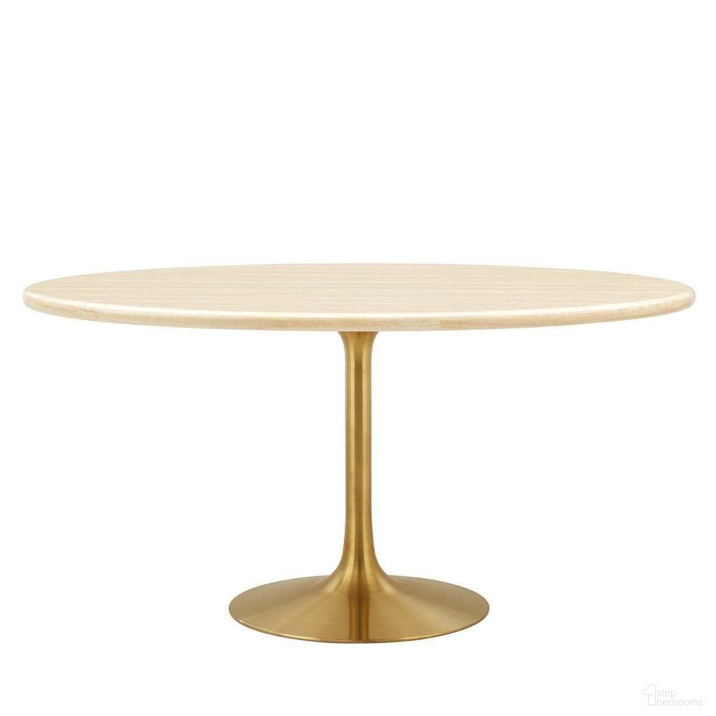 Lippa 60 Inch Artificial Oval Dining Table In Gold