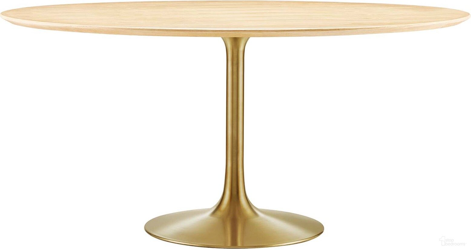 Lippa 60 Inch Wood Dining Table In Natural and Gold