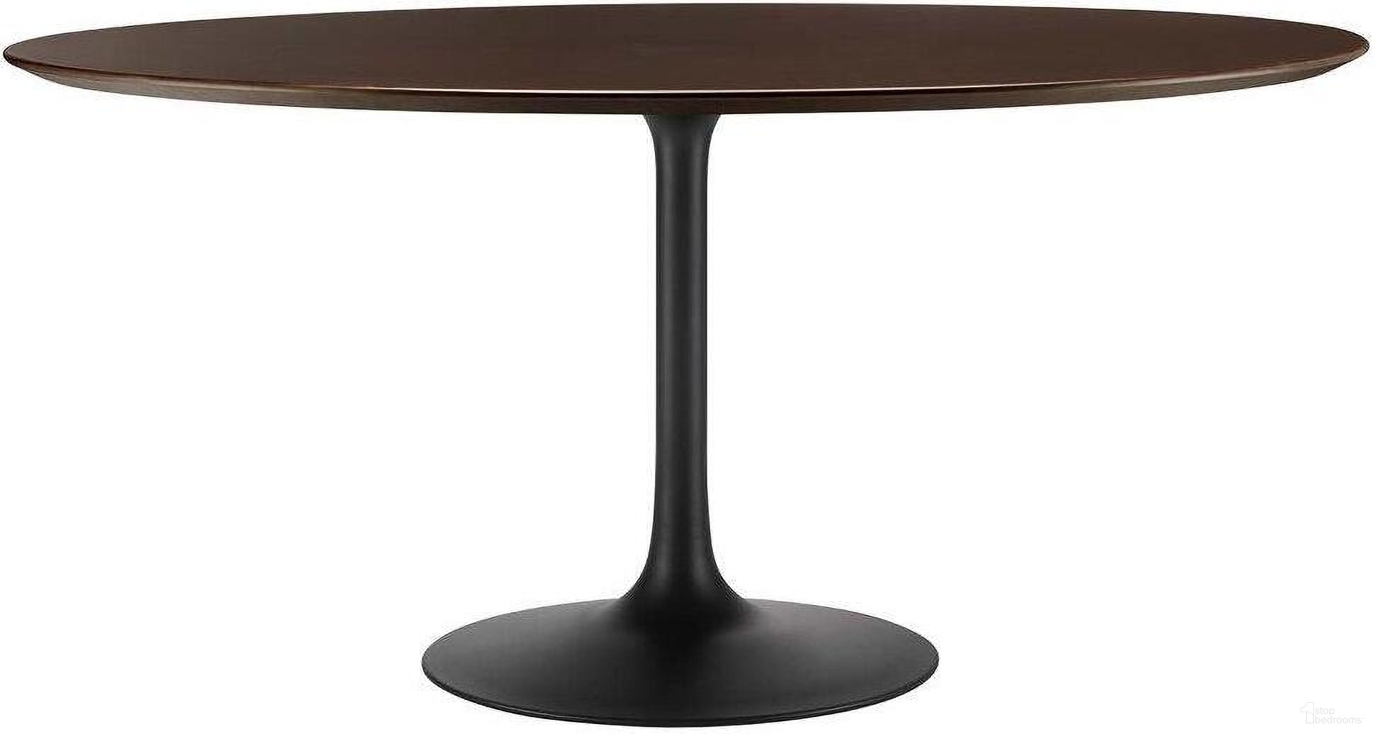 Lippa 60 Inch Wood Dining Table In Walnut and Black