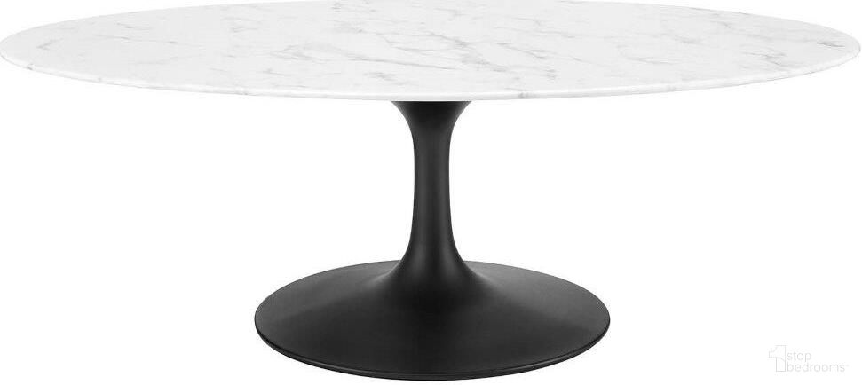 The appearance of Lippa Black and White 48 Inch Oval-Shaped Artificial Marble Coffee Table designed by Modway in the modern / contemporary interior design. This black white piece of furniture was selected by 1StopBedrooms from Lippa Collection to add a touch of cosiness and style into your home. Sku: EEI-1834-WHI-TOP;EEI-3449-BLK-BASE. Material: MDF.