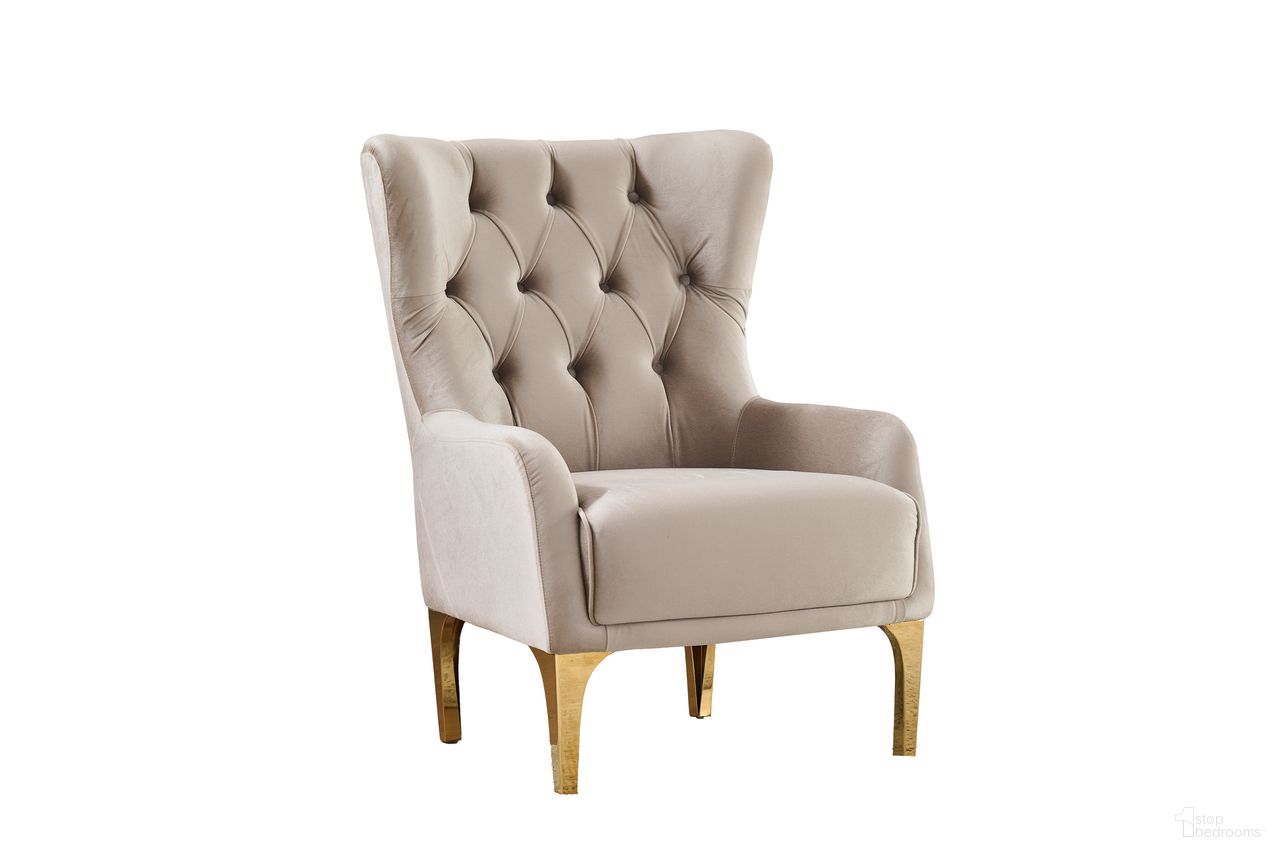 Lippa Chair In Taupe and Gold