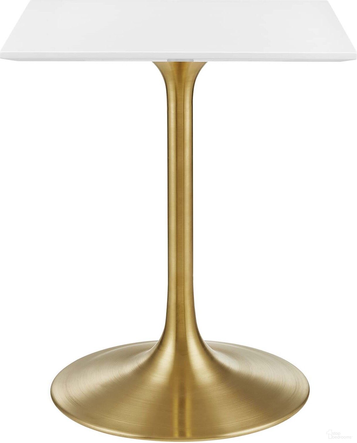 Lippa Gold and White 24 Inch Square Wood Top Dining Table