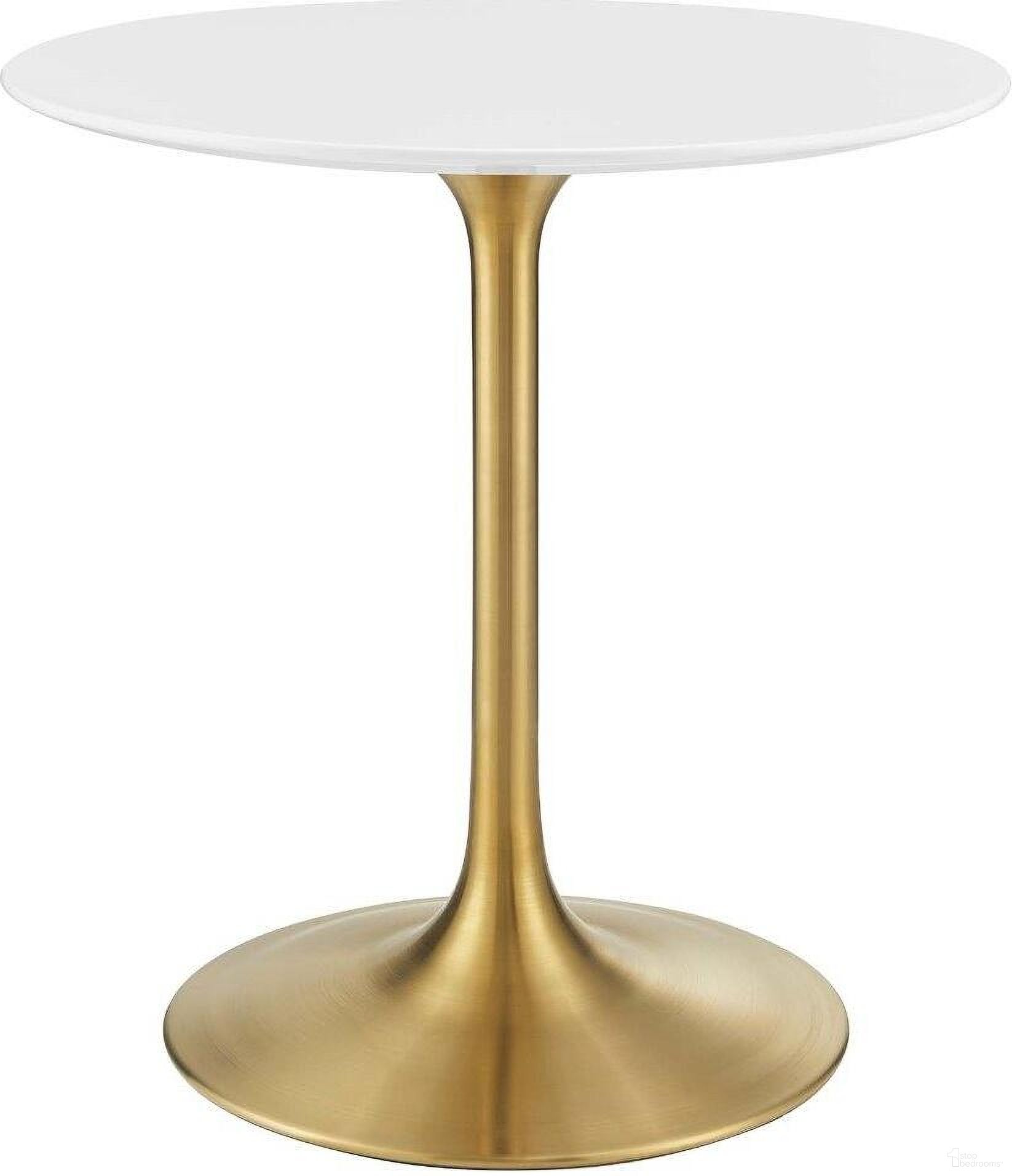 Lippa Gold and White 28 Inch Round Wood Dining Table