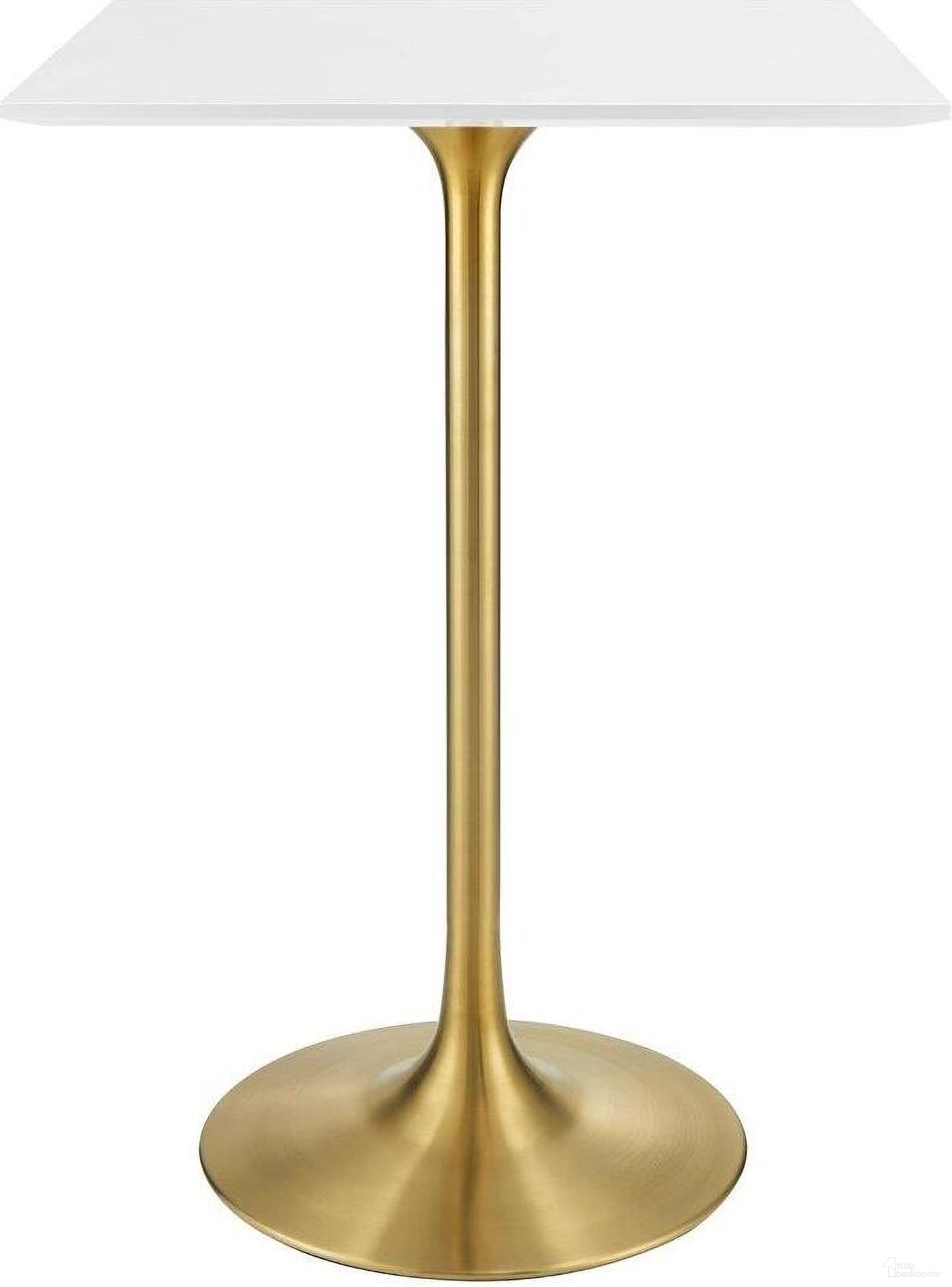 The appearance of Lippa Gold and White 28 Inch Square Wood Top Bar Table EEI-3263-GLD-WHI designed by Modway in the modern / contemporary interior design. This gold and white piece of furniture was selected by 1StopBedrooms from Lippa Collection to add a touch of cosiness and style into your home. Sku: EEI-1123-WHI-TOP;EEI-3129-GLD-BASE. Table Top Shape: Square. Material: MDF.