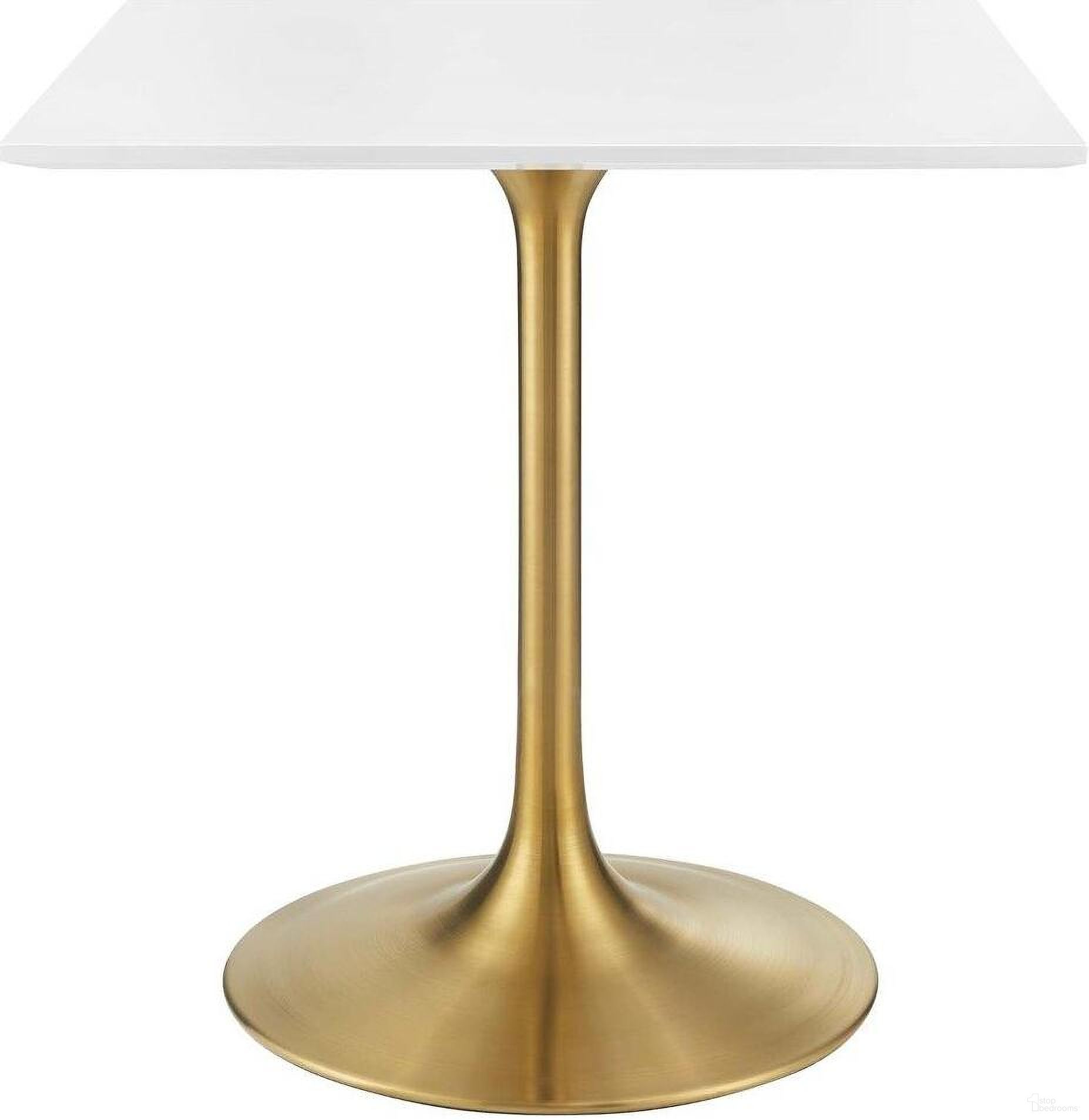 Lippa Gold and White 28 Inch Square Wood Top Dining Table EEI-3211-GLD-WHI