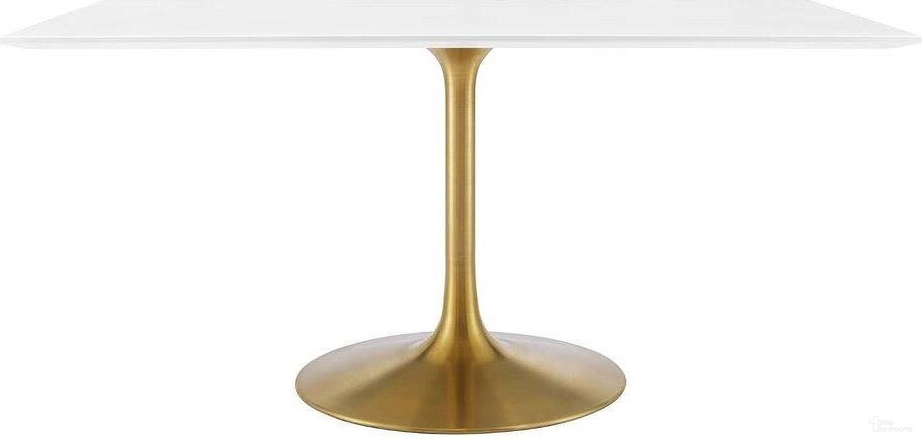 Lippa Gold and White 60 Inch Rectangle Wood Dining Table