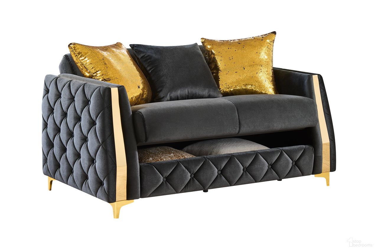 Lippa Loveseat In Black and Gold