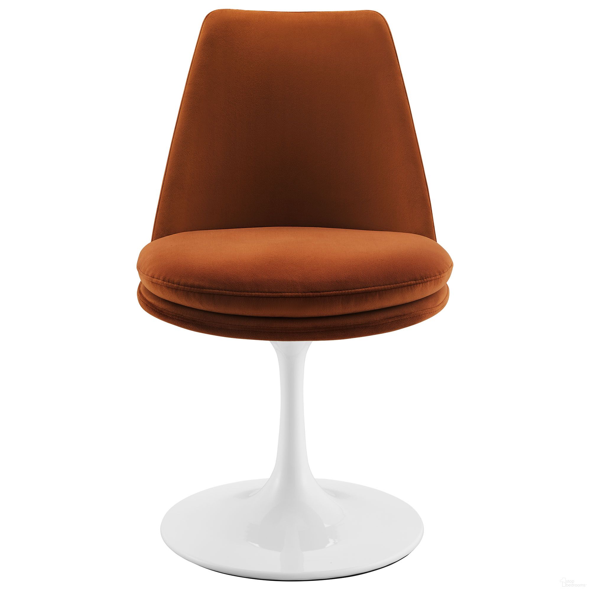 The appearance of Lippa Performance Velvet Swivel Dining Chair In White and Rust designed by Modway in the modern / contemporary interior design. This white/rust piece of furniture was selected by 1StopBedrooms from Lippa Collection to add a touch of cosiness and style into your home. Sku: EEI-6954-WHI-RUS. Material: Velvet. Chair Type: Side Chair.
