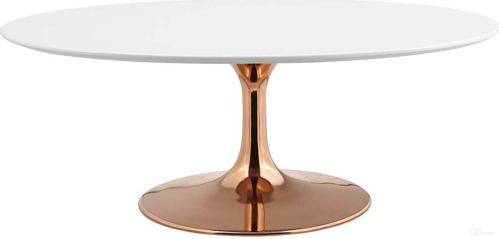 The appearance of Lippa 42 Inch Oval-Shaped Wood Top Coffee Table In Rose White designed by Modway in the modern / contemporary interior design. This rose white piece of furniture  was selected by 1StopBedrooms from Lippa Collection to add a touch of cosiness and style into your home. Sku: EEI-1139-WHI-TOP;EEI-3122-ROS-BASE. Material: MDF.