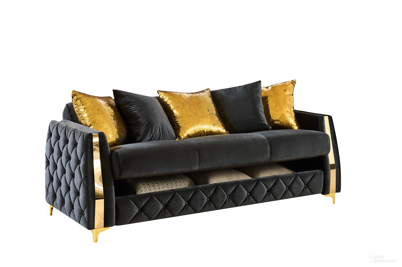 Lippa Sofa In Black and Gold