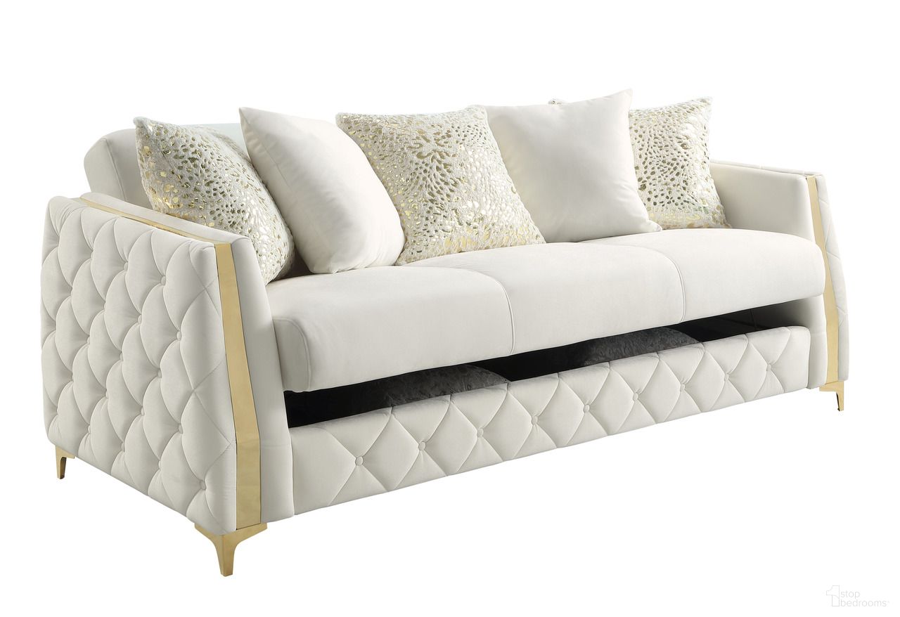 Lippa Sofa In Gold and Off white