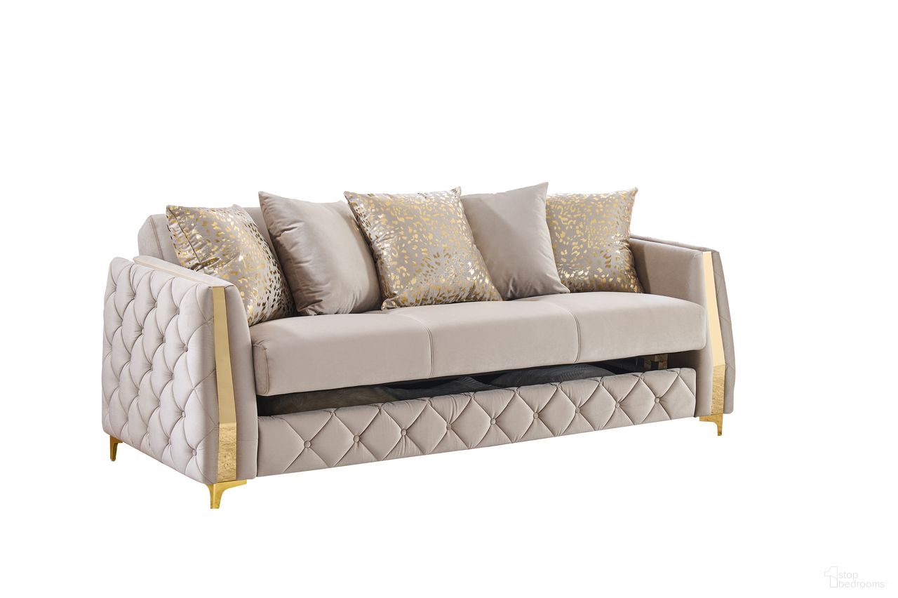 Lippa Sofa In Taupe and Gold