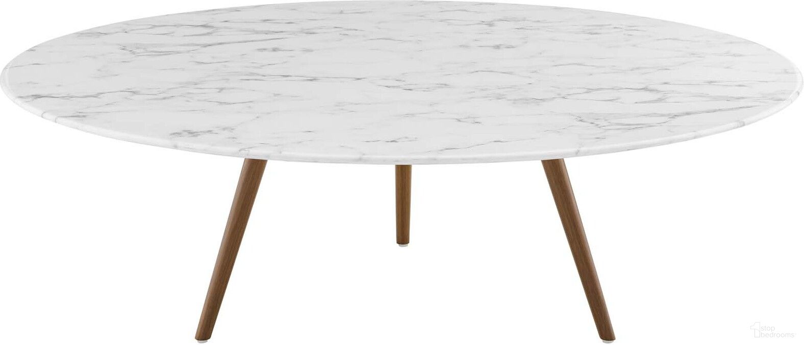 The appearance of Lippa Walnut White 47 Inch Round Artificial Marble Coffee Table with Tripod Base EEI-3669-WAL-WHI designed by Modway in the modern / contemporary interior design. This white marble piece of furniture was selected by 1StopBedrooms from Lippa Collection to add a touch of cosiness and style into your home. Sku: EEI-1131-WHI-TOP;EEI-3581-WAL;EEI-3584-WHI. Material: Marble.