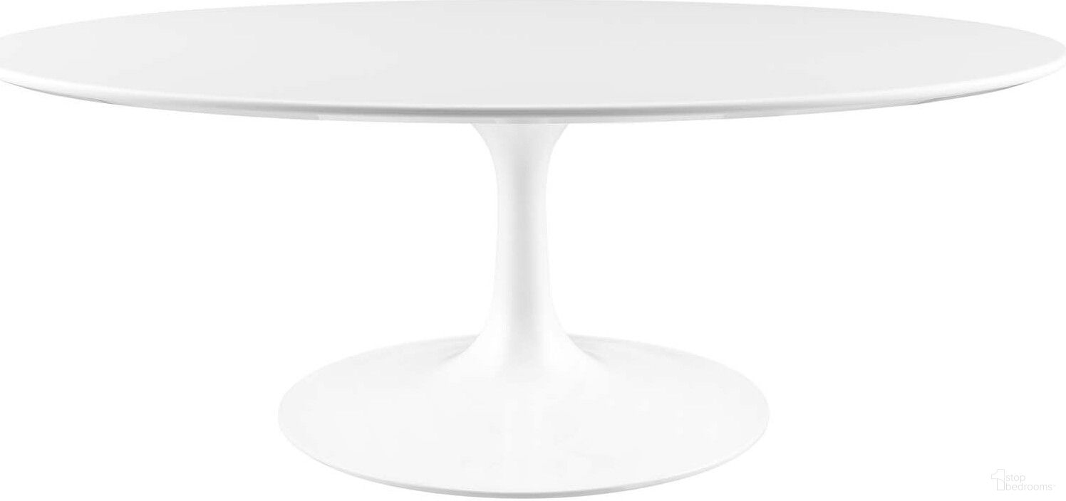 The appearance of Lippa White 42 Inch Oval-Shaped Wood Top Coffee Table designed by Modway in the modern / contemporary interior design. This white piece of furniture  was selected by 1StopBedrooms from Lippa Collection to add a touch of cosiness and style into your home. Sku: EEI-1114-BASE;EEI-1139-WHI-TOP. Material: MDF.