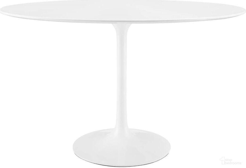 Lippa White 48 Inch Oval Wood Top Dining Table by Modway | 1StopBedrooms