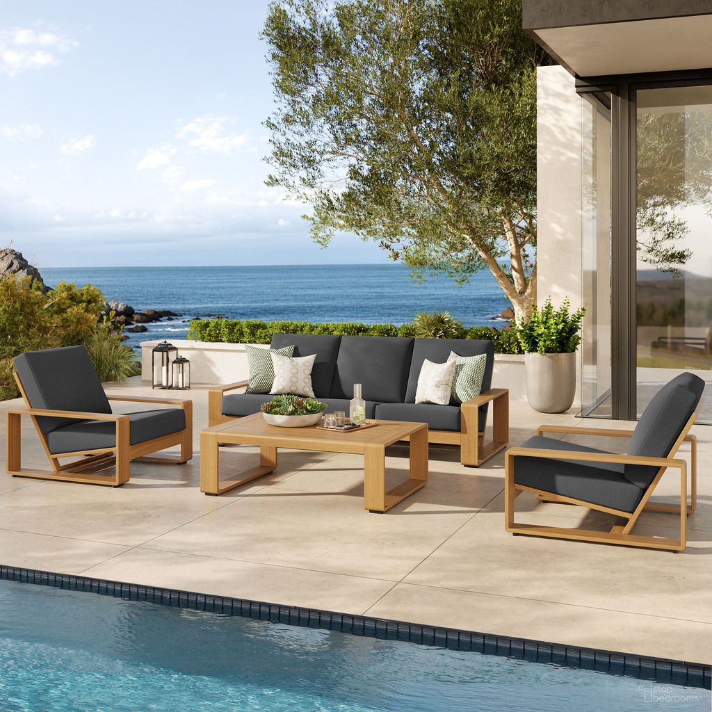 The appearance of Lirienne 4-Piece Outdoor Patio Aluminum Faux Wood Furniture Set In Charcoal and Natural designed by Modway in the modern / contemporary interior design. This charcoal and natural piece of furniture  was selected by 1StopBedrooms from Lirienne Collection to add a touch of cosiness and style into your home. Sku: EEI-7296-CHA-NAT;EEI-7298-CHA-NAT;EEI-7299-NAT;EEI-7296-CHA-NAT. Material: Aluminum.