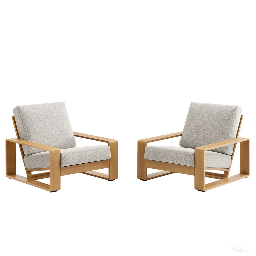 The appearance of Lirienne Outdoor Patio Aluminum Faux Wood Armchairs Set of 2 In Ivory and Natural designed by Modway in the modern / contemporary interior design. This ivory and natural piece of furniture was selected by 1StopBedrooms from Lirienne Collection to add a touch of cosiness and style into your home. Sku: EEI-7296-IVO-NAT;EEI-7296-IVO-NAT. Material: Aluminum.