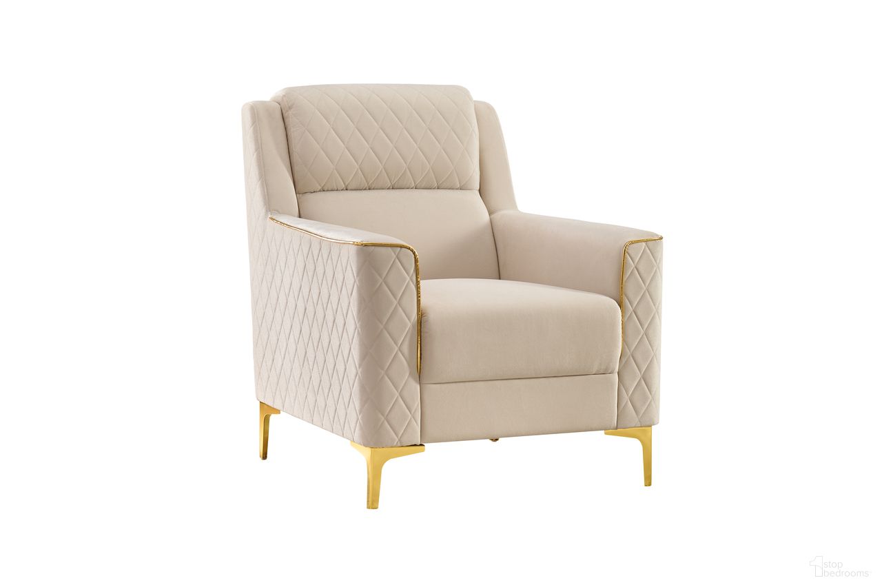Lisa Chair In Ivory and Gold