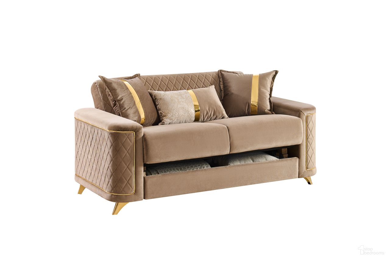 Lisa Loveseat In Gold and Copper