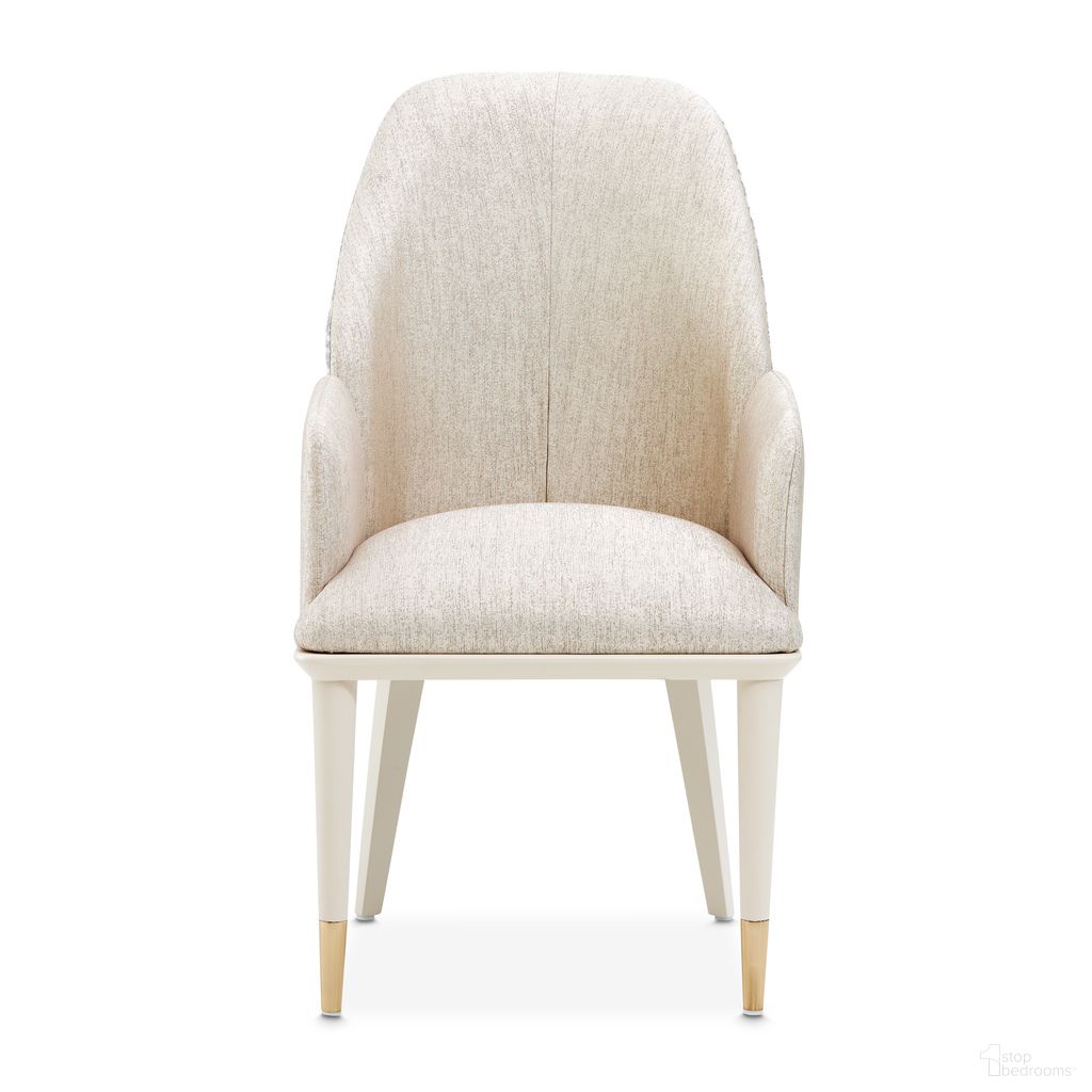 Lisbon Dining Arm Chair In Silken Matte Cream