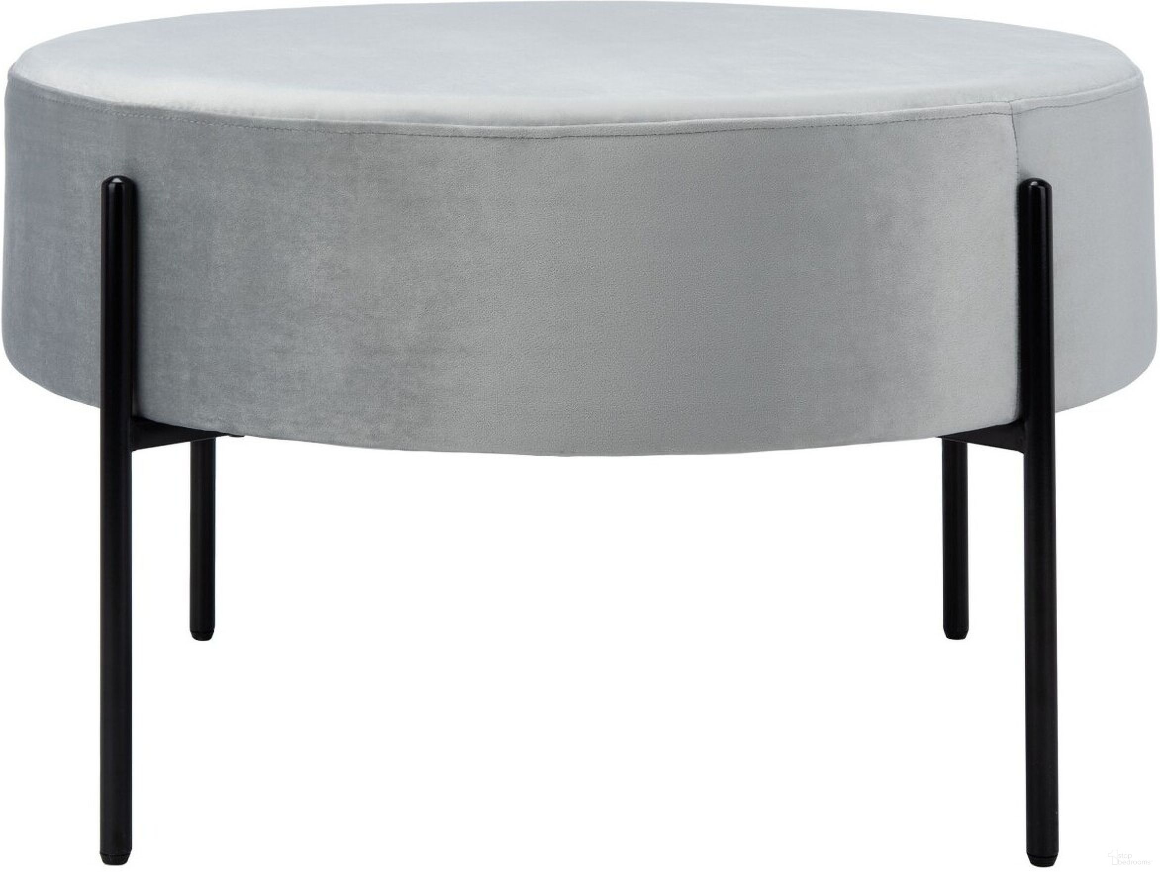 The appearance of Lisbon Round Cocktail Ottoman In Black and Grey designed by Safavieh in the glam interior design. This black and grey piece of furniture was selected by 1StopBedrooms from Lisbon Collection to add a touch of cosiness and style into your home. Sku: OTT6203C. Material: Metal.