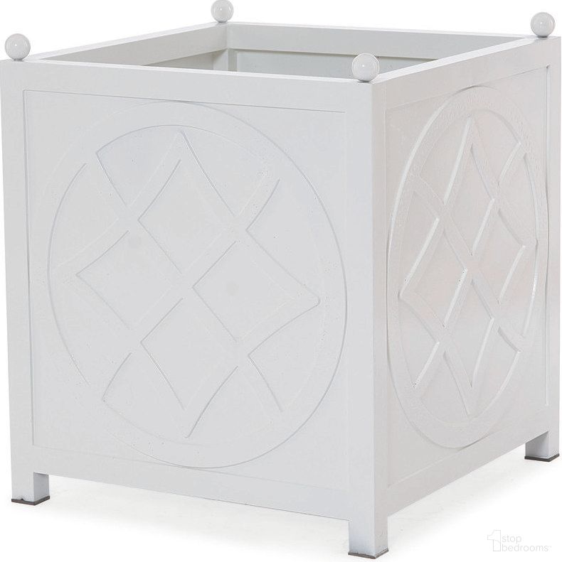 The appearance of Litchfield Planter In White designed by Century Furniture in the modern / contemporary interior design. This white piece of furniture  was selected by 1StopBedrooms from Outdoor Complements Collection to add a touch of cosiness and style into your home. Sku: D31-05-WH. Material: Aluminum.