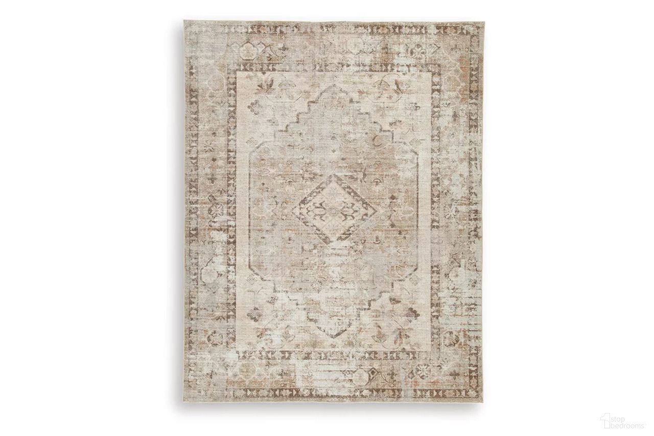 Livdon Washable Large Rug In Brown and Beige