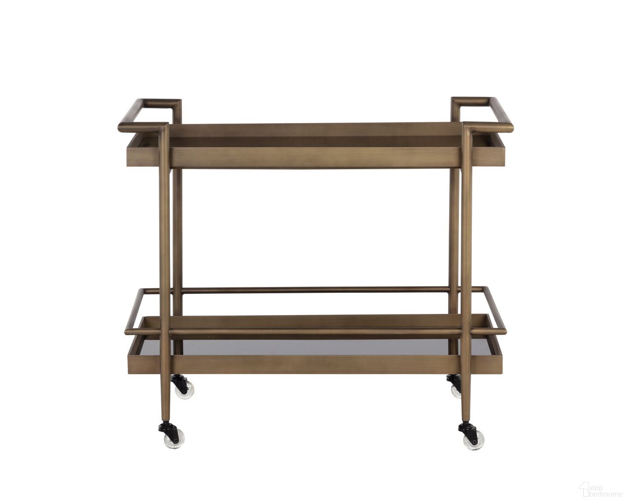 Livingston Bar Cart In Antique Brass