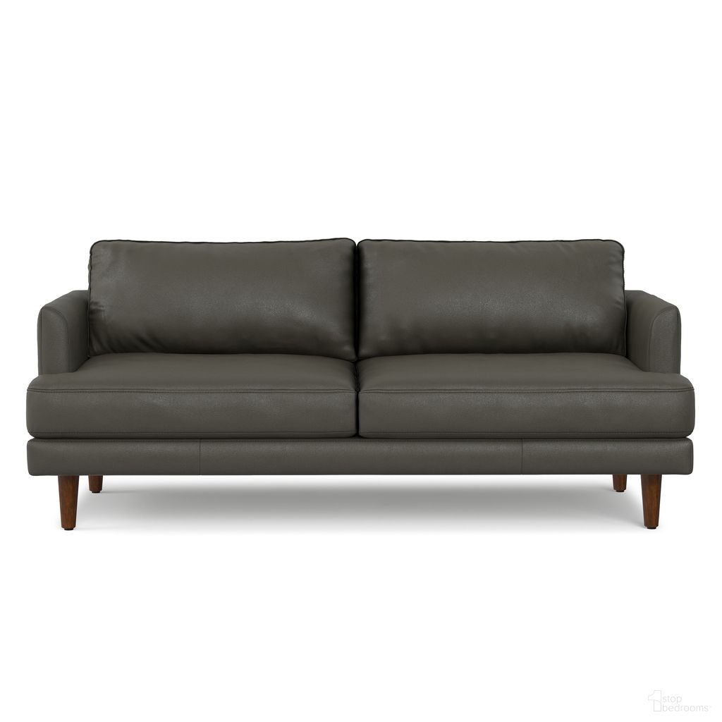 The appearance of Livingston Top Grain Genuine Leather 76 Inch Sofa In Coal designed by Simpli Home in the transitional interior design. This coal piece of furniture was selected by 1StopBedrooms from Livingston Collection to add a touch of cosiness and style into your home. Sku: AXCSOFLIV76-CL. Material: Rubberwood.