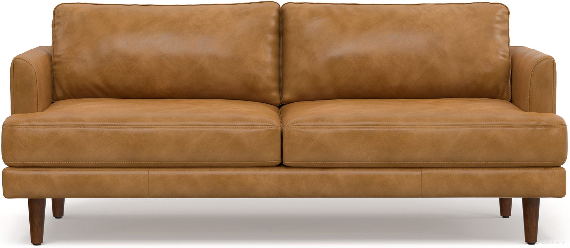 Livingston Top Grain Genuine Leather 76 Inch Sofa In Sienna