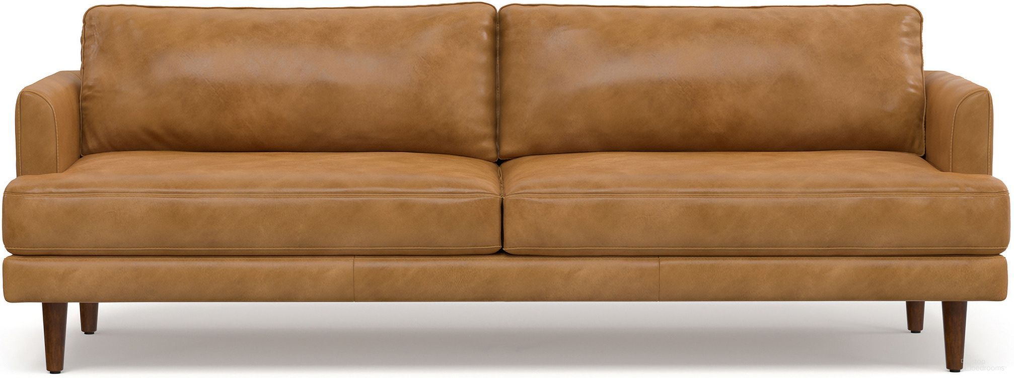 Livingston Top Grain Genuine Leather 90 Inch Sofa In Sienna