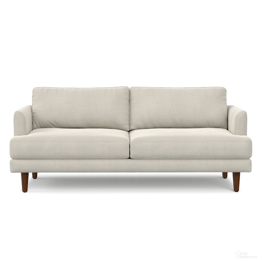 Livingston Woven-Blend Fabric 76 Inch Sofa In Cream White