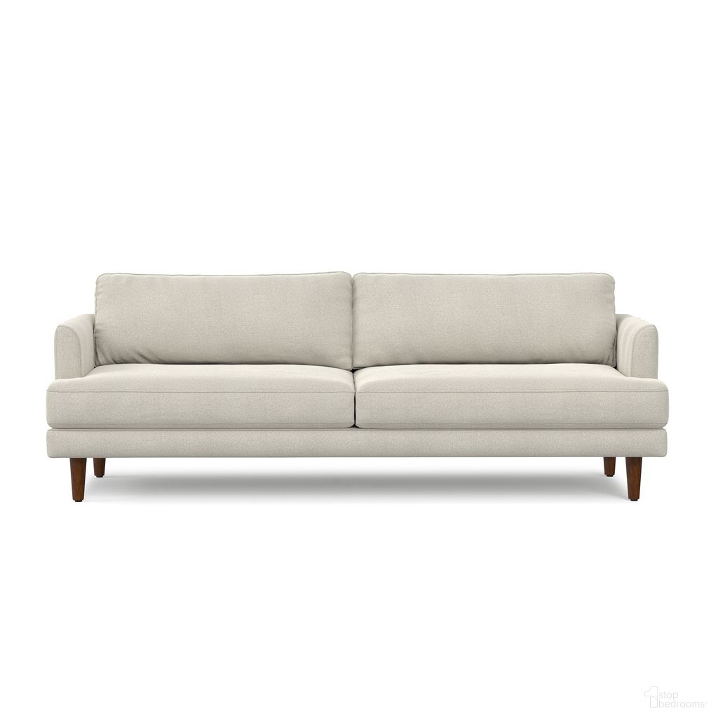 The appearance of Livingston Woven-Blend Fabric 90 Inch Sofa In Cream White designed by Simpli Home in the transitional interior design. This cream white piece of furniture was selected by 1StopBedrooms from Livingston Collection to add a touch of cosiness and style into your home. Sku: AXCSOFLIV83-CRW. Material: Rubberwood.