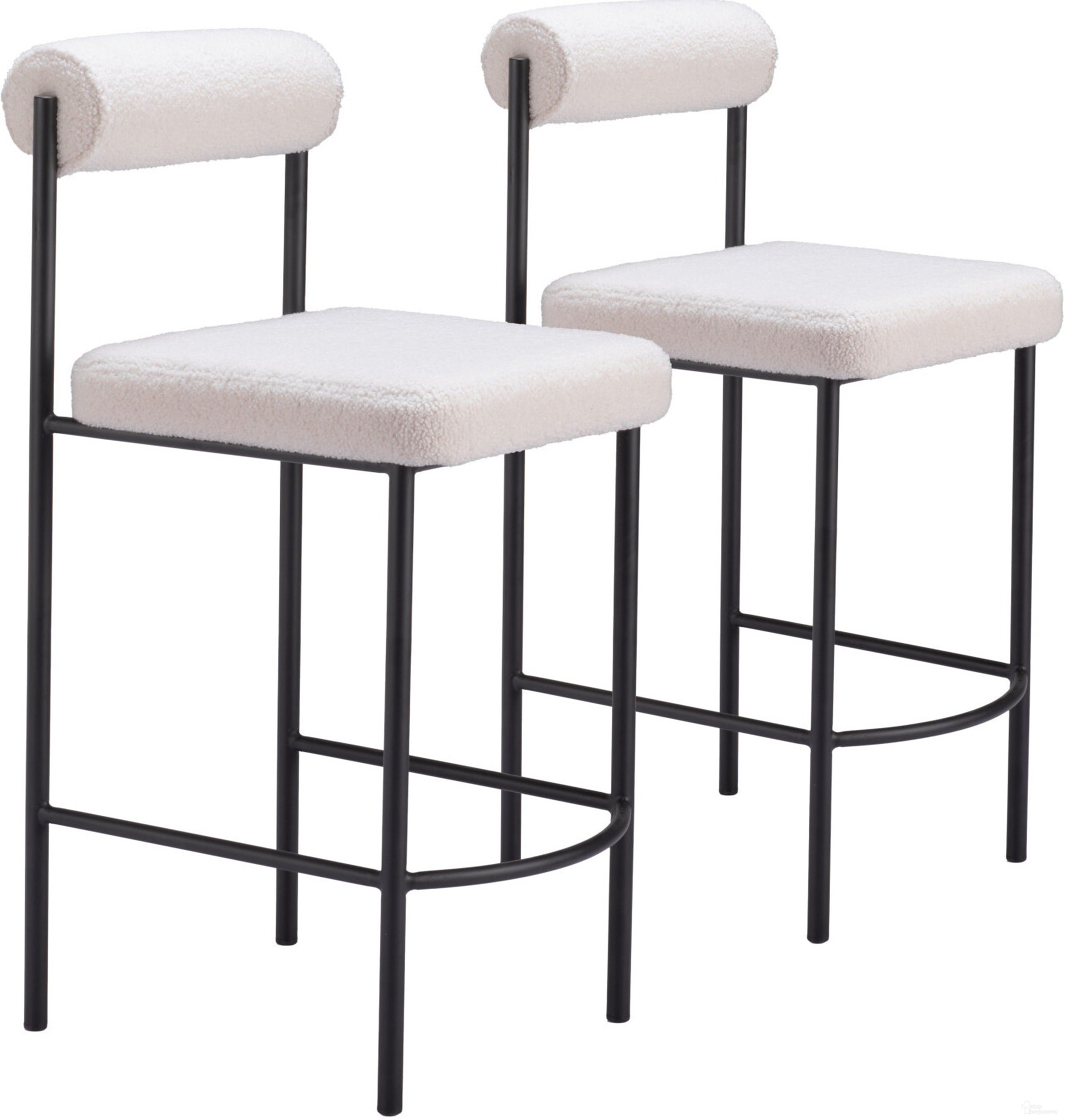 The appearance of Livorno Counter Stool Set of 2 In Ivory designed by Zuo Modern in the modern / contemporary interior design. This ivory piece of furniture was selected by 1StopBedrooms from Livorno Collection to add a touch of cosiness and style into your home. Sku: 109811. Material: Steel.