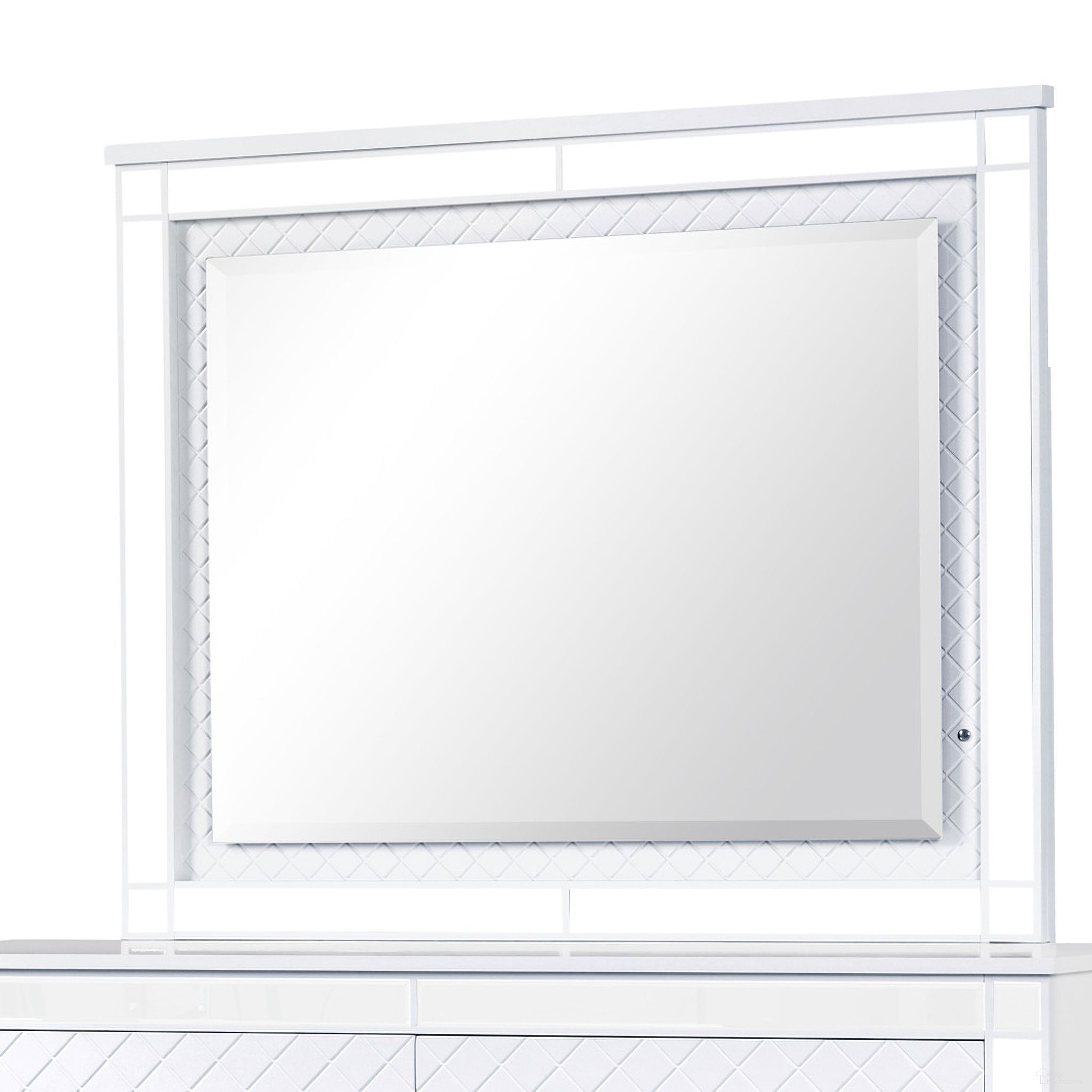 The appearance of Livorno Mirror In White designed by Glory in the modern / contemporary interior design. This white piece of furniture was selected by 1StopBedrooms from Livorno Collection to add a touch of cosiness and style into your home. Sku: G02790-M. Material: Wood.