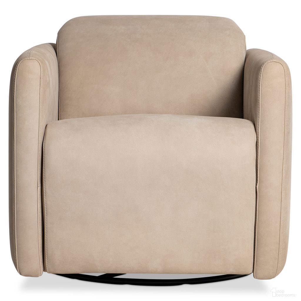 Livvy Leather Power Motion Swivel Chair In Grey
