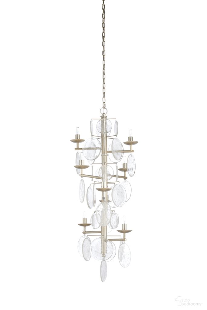 The appearance of Liza Chandelier In Silver designed by Wildwood in the modern / contemporary interior design. This silver piece of furniture  was selected by 1StopBedrooms from Wildwood Collection to add a touch of cosiness and style into your home. Sku: 65688. Material: Glass.